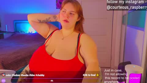 Snapshot of courteous_raspberrrry chatting on January 25, 2025, 6:45 am Rose Roys my  online show from January 25, 2025, 6:45 am