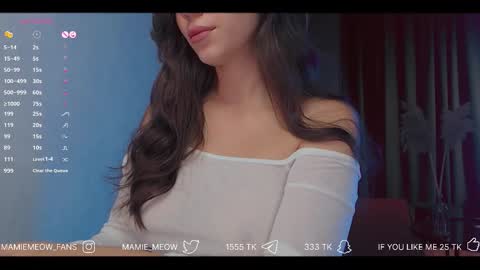 Snapshot of mamiemeow chatting on September 25, 2025, 11:47 am Your Miss Alice online show from September 25, 2025, 11:47 am