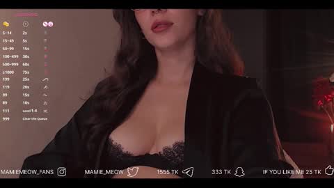 Snapshot of mamiemeow chatting on November 28, 2025, 7:00 am Your Miss Alice online show from November 28, 2025, 7:00 am