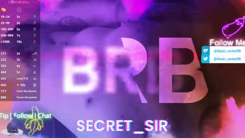 Snapshot of secret_sir chatting on May 7, 2026, 10:37 pm Dean Carter online show from May 7, 2026, 10:37 pm
