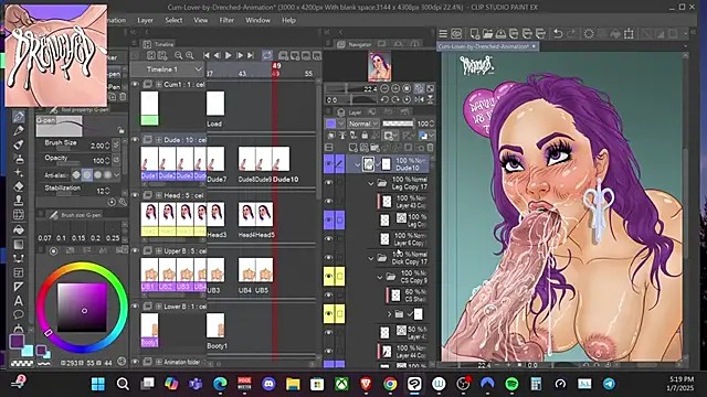 Snapshot of DrenchedArt chatting on January 8, 2025, 1:21 am DrenchedArt online show from January 8, 2025, 1:21 am