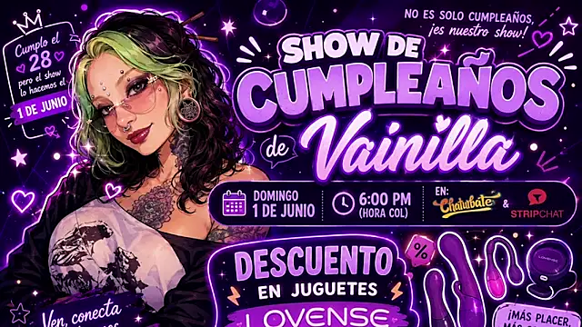 vainilla doll online show from June 2, 2026, 12:56 am